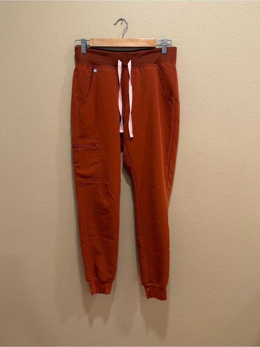 Figs Rust Orange Women's Jogger Sweatpants with Drawstring XS